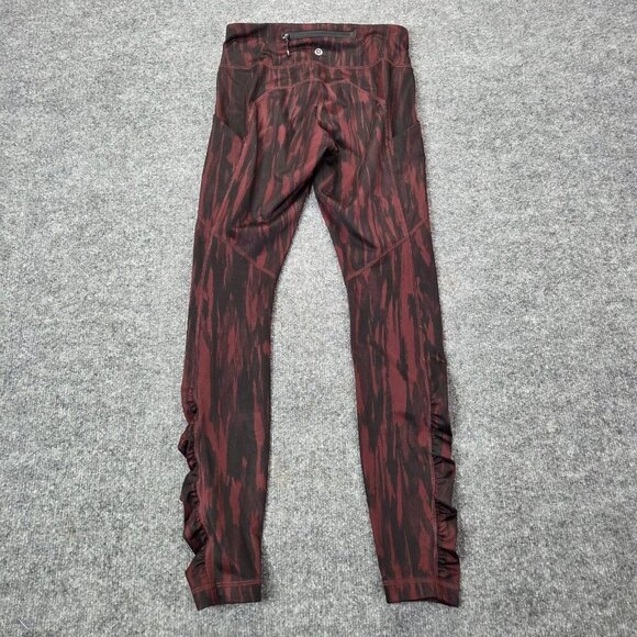Lululemon Speed Tight IV Leggings Womens 4 Painted Animal Bordeaux Black Running - Picture 1 of 13